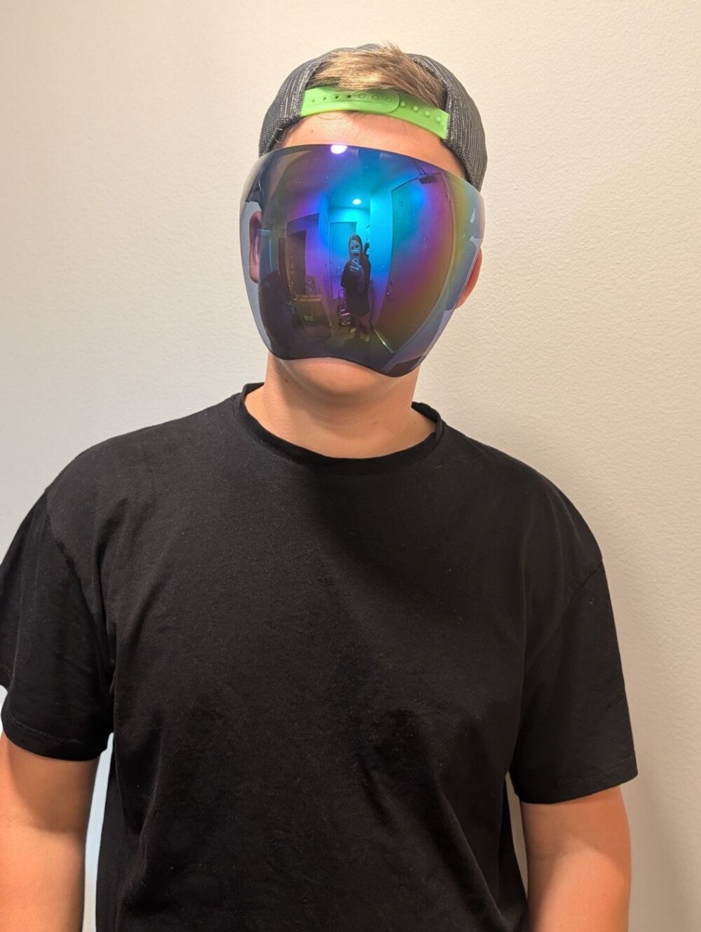 VR/AR Reflective Full-Face Visor Mask - Blue Multi